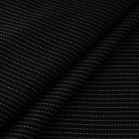 Black Prewashed Running Stitch Cotton Plain Fabric