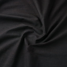 Black Prewashed Slub Cotton Plain Fabric