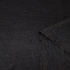 Black Prewashed Slub Cotton Plain Fabric