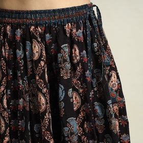 Black - printed 24 kali patchwork cotton long skirt 11