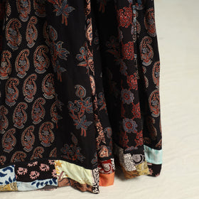 Black - printed 24 kali patchwork cotton long skirt 16