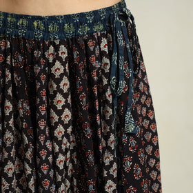 Black - printed 24 kali patchwork cotton long skirt 41