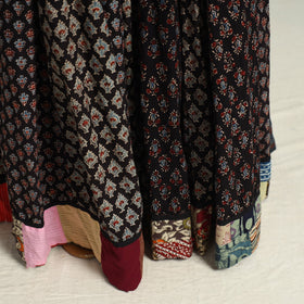 Black - printed 24 kali patchwork cotton long skirt 41