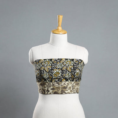 Black - Block Printed Cotton Bagru Blouse Piece 09