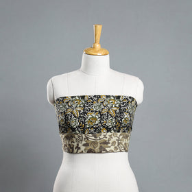 Black - Block Printed Cotton Bagru Blouse Piece 09