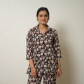  Black Block Print Cotton Bagru Co-Ord Set 