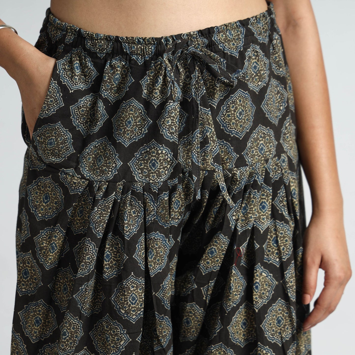 Buy  Ajrakh Block Printed Cotton Elasticated Salwar 07 Online at iTokri.com