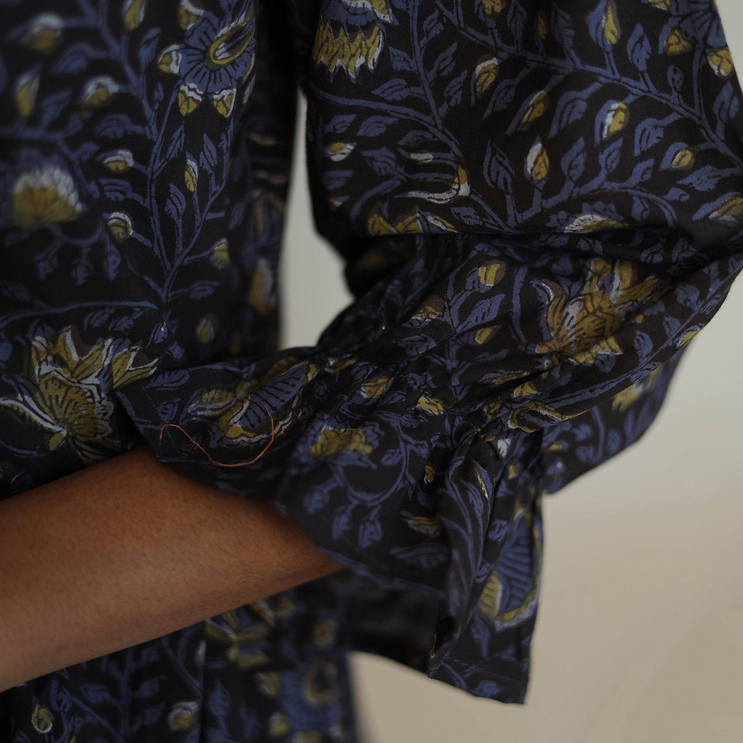 Buy Black Block Printed Cotton Flare Jahota Dress