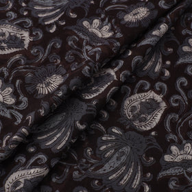 Black Block Printed Cotton Jahota Fabric