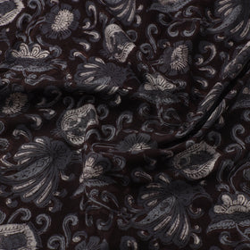Black Block Printed Cotton Jahota Fabric