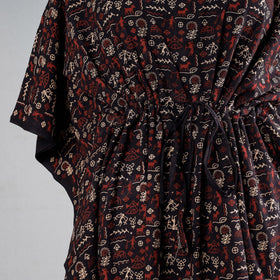  Ajrakh Block Printed Cotton Kaftan with Tie-Up Waist 