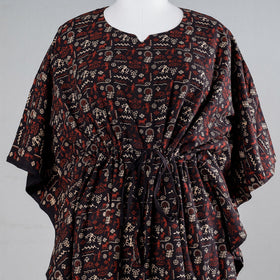  Ajrakh Block Printed Cotton Kaftan with Tie-Up Waist 