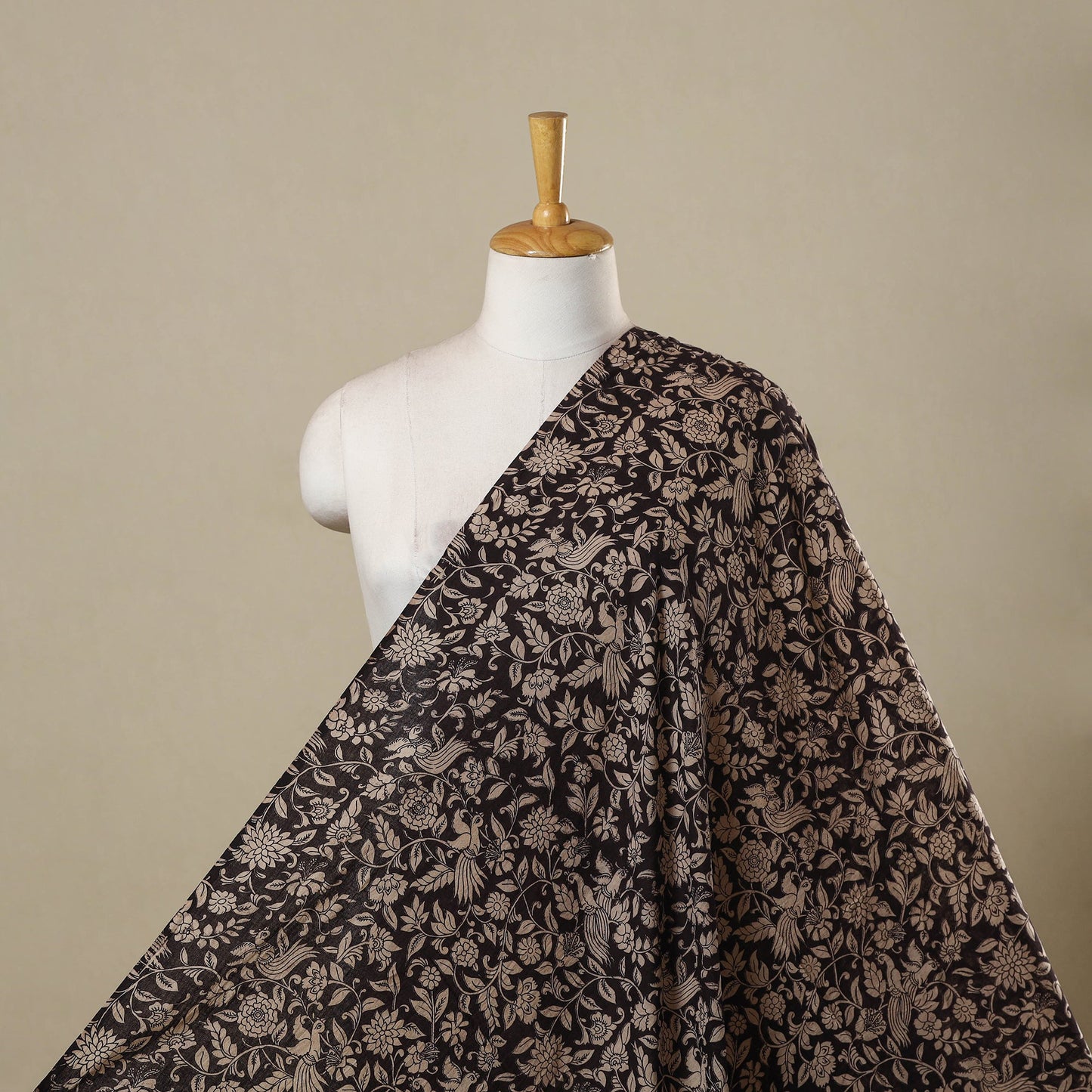 Printed cotton kalamkari fabric 02 - handcrafted