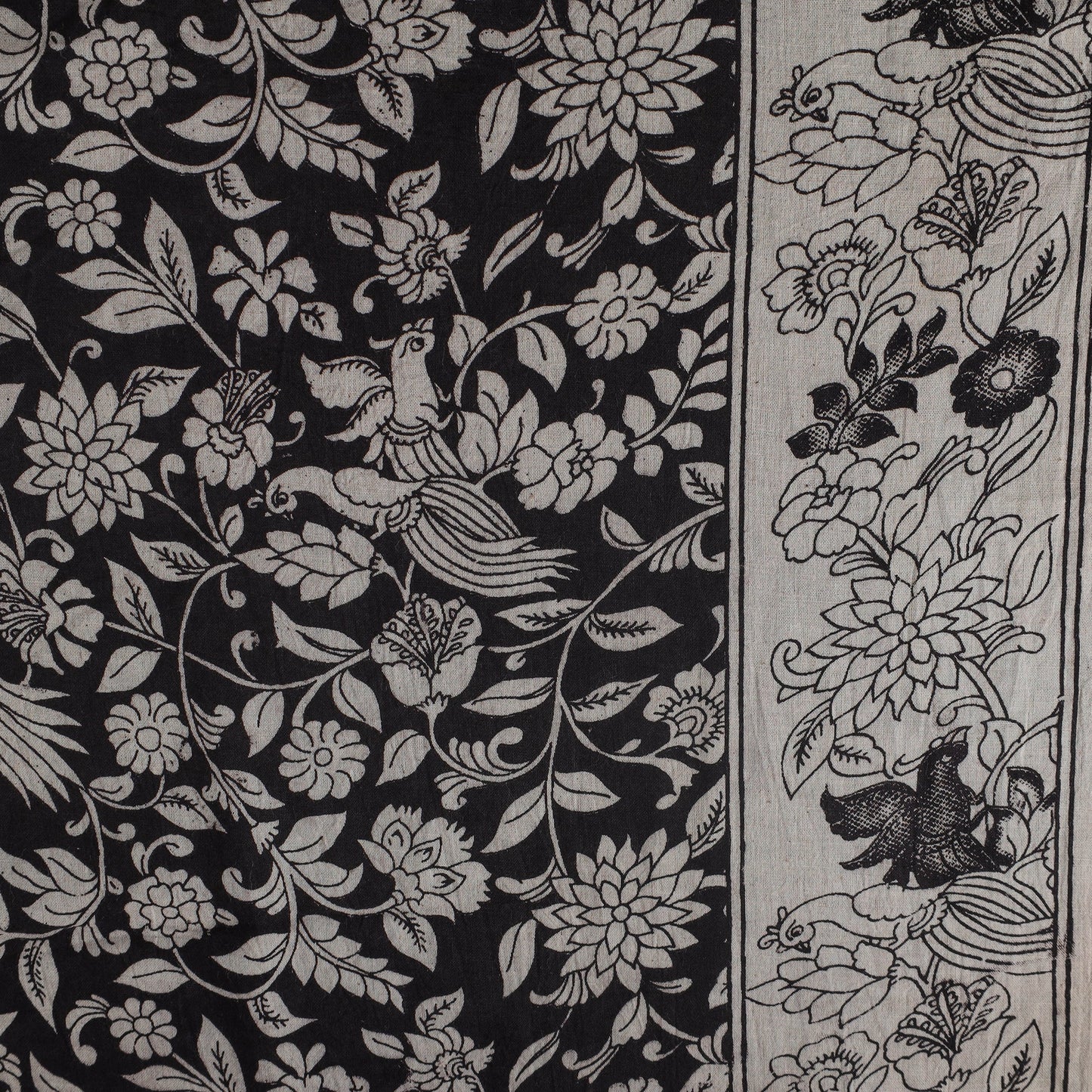 Printed cotton kalamkari fabric 02 - handcrafted
