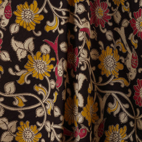 Black - printed cotton kalamkari fabric 04 - handcrafted