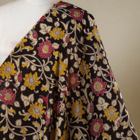 Black - printed cotton kalamkari fabric 04 - handcrafted