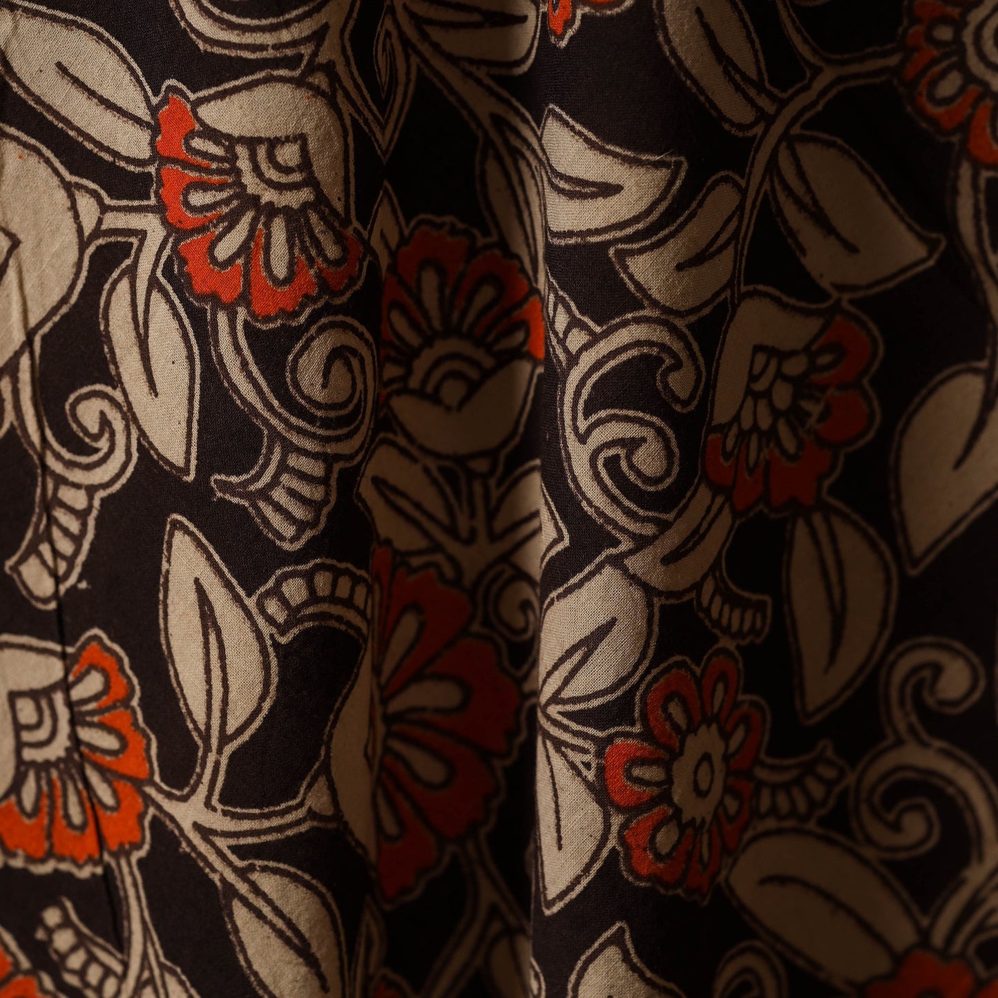Printed cotton kalamkari fabric 06 - handcrafted