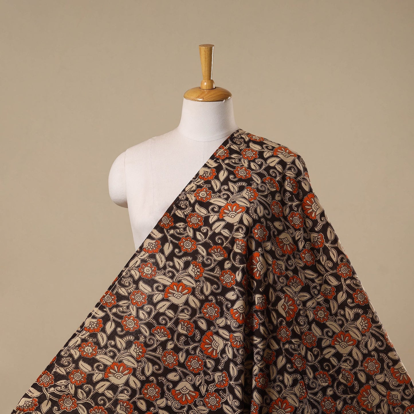 Printed cotton kalamkari fabric 06 - handcrafted