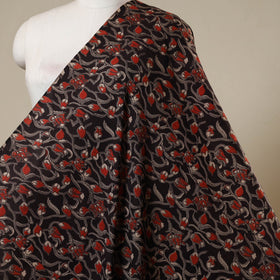 Black - printed cotton kalamkari fabric 09 - handcrafted