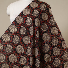 Black - printed cotton kalamkari fabric 11 - handcrafted