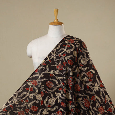 Black - printed cotton kalamkari fabric 11 - handcrafted