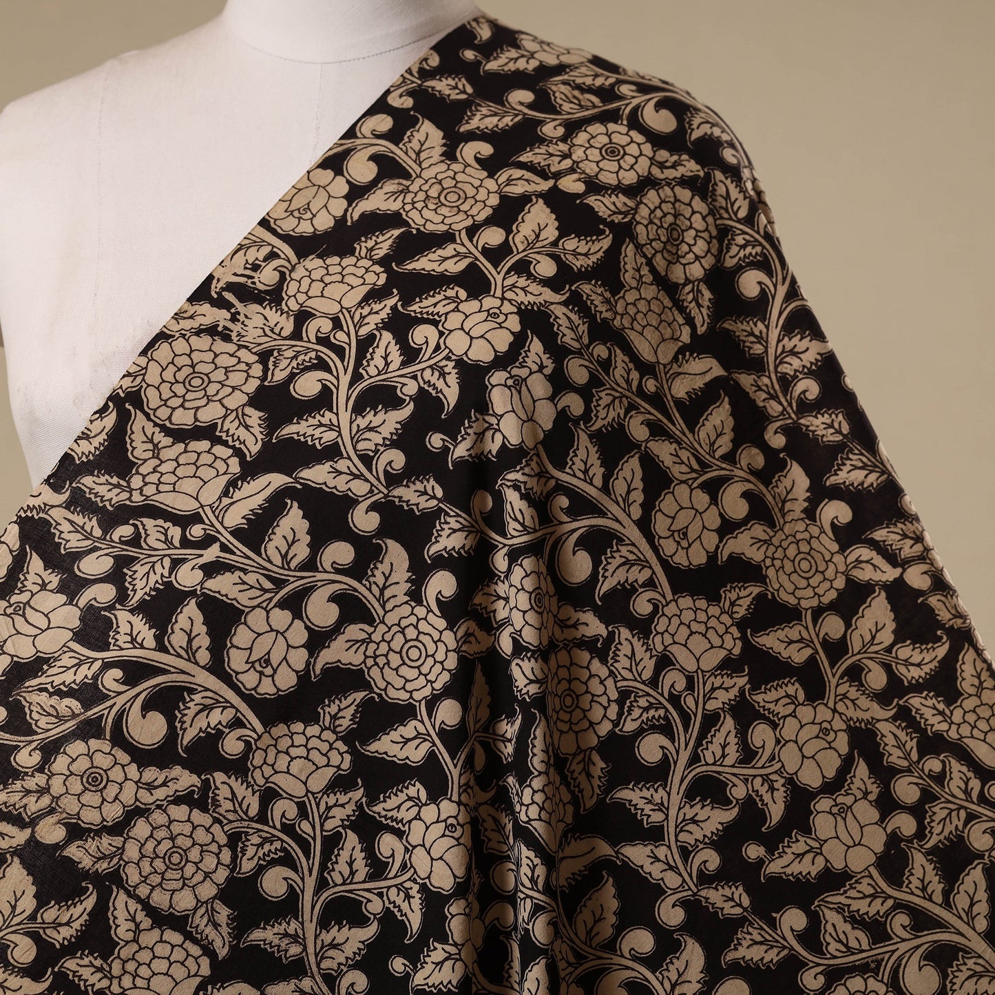 Printed cotton kalamkari fabric 11 - handcrafted