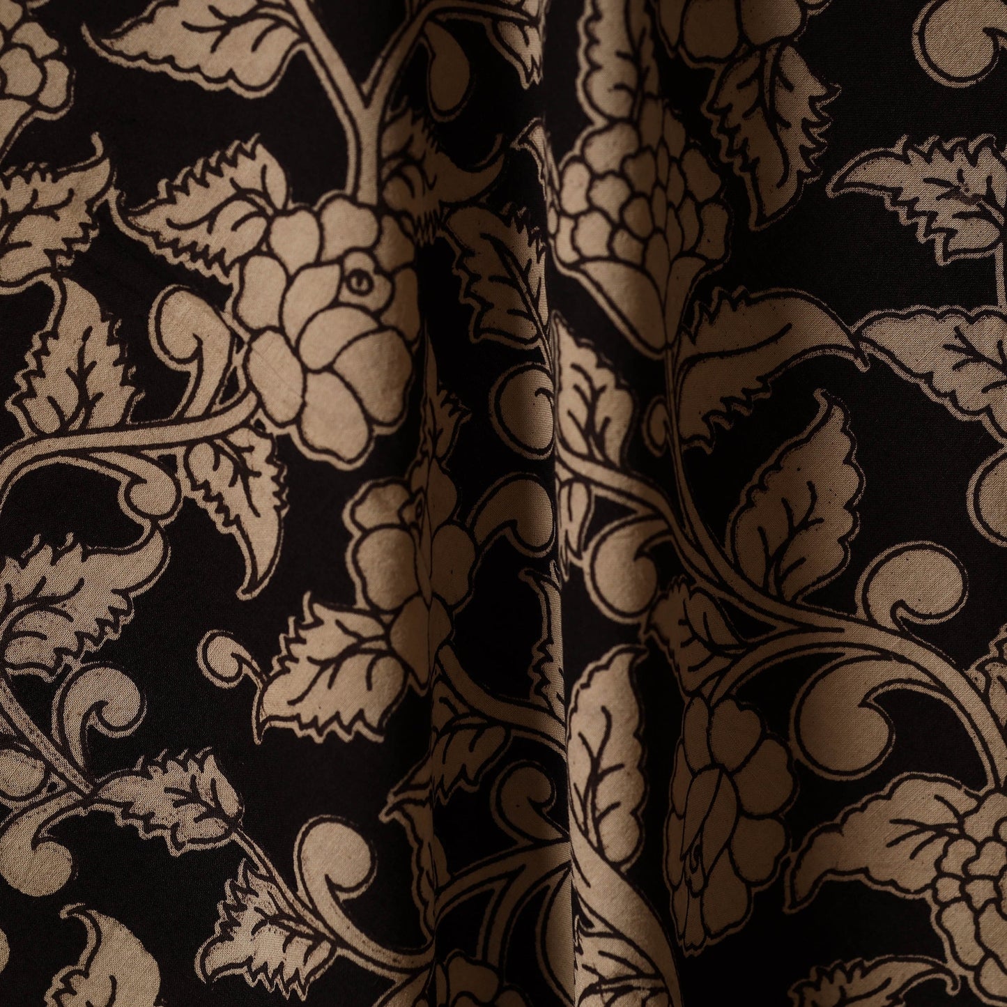 Printed cotton kalamkari fabric 11 - handcrafted