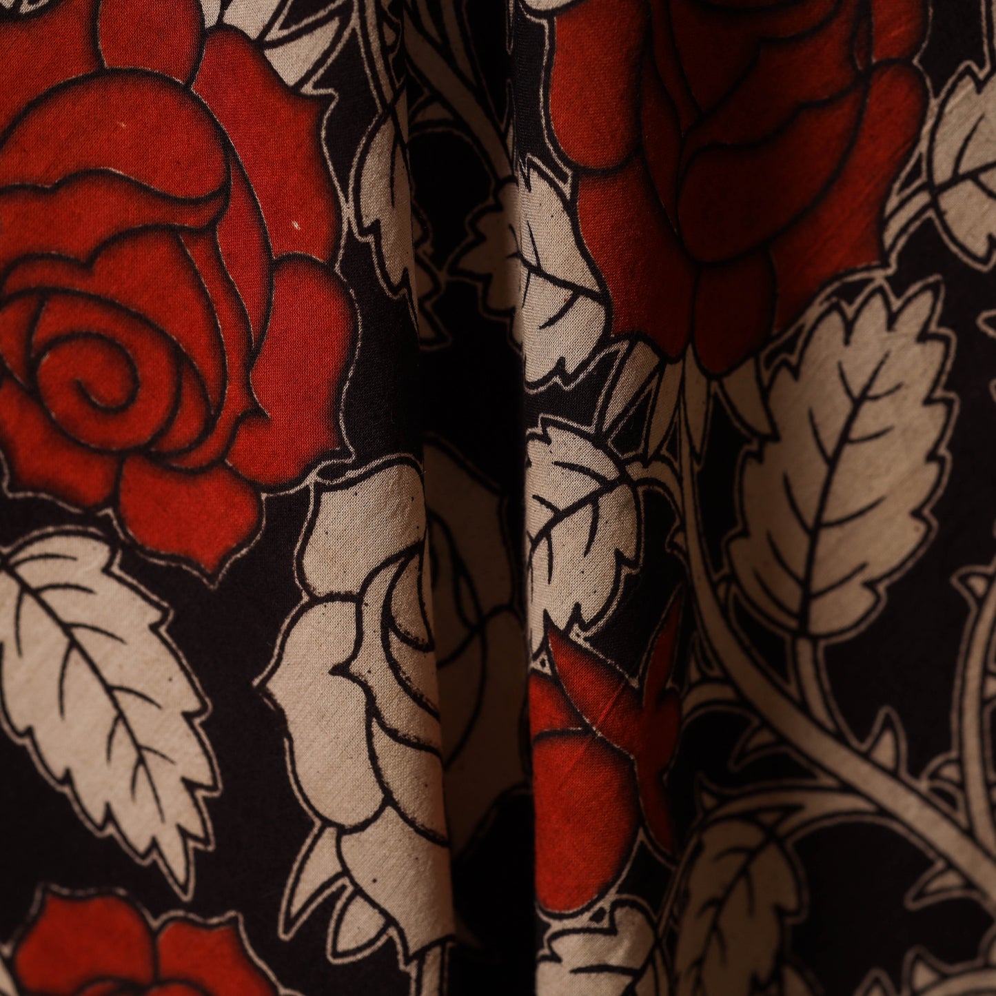 Printed cotton kalamkari fabric 13 - handcrafted