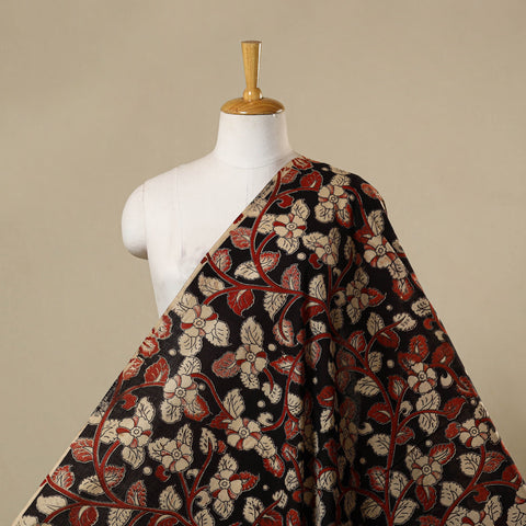 Black - printed cotton kalamkari fabric 14 - handcrafted