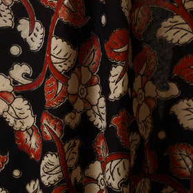 Black - printed cotton kalamkari fabric 14 - handcrafted