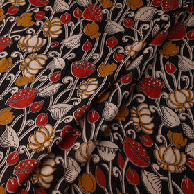 Black - printed cotton kalamkari fabric 17 - handcrafted