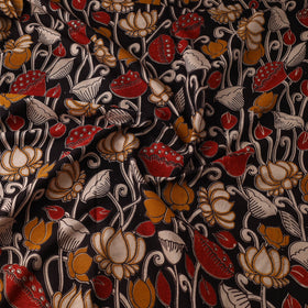 Black - printed cotton kalamkari fabric 17 - handcrafted