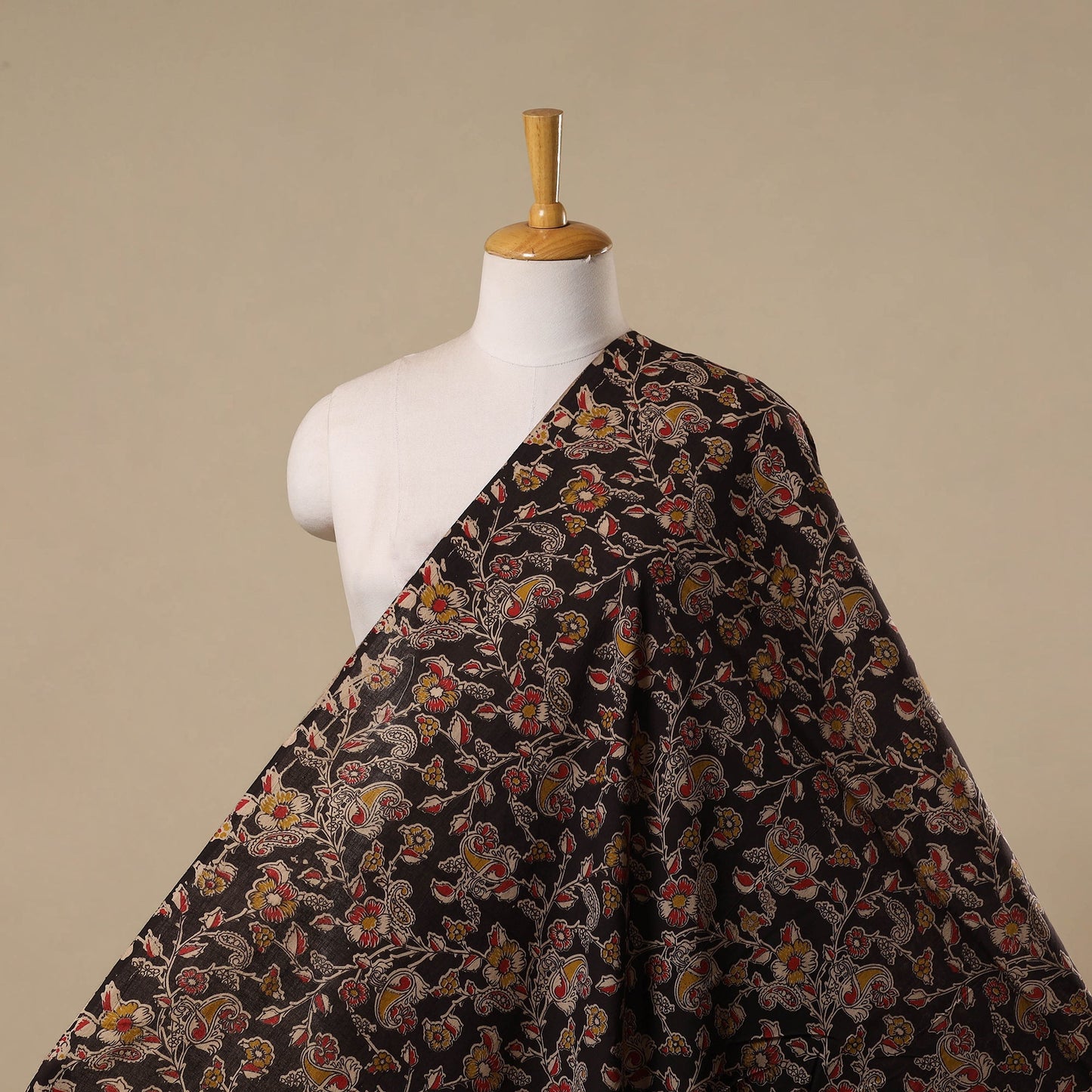 Printed cotton kalamkari fabric 21 - handcrafted