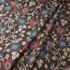 Black - printed cotton kalamkari fabric 21 - handcrafted