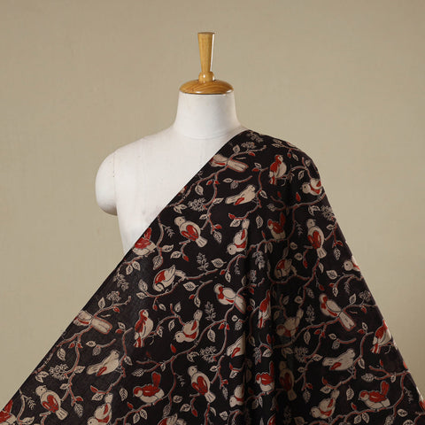 Black - printed cotton kalamkari fabric 22 - handcrafted