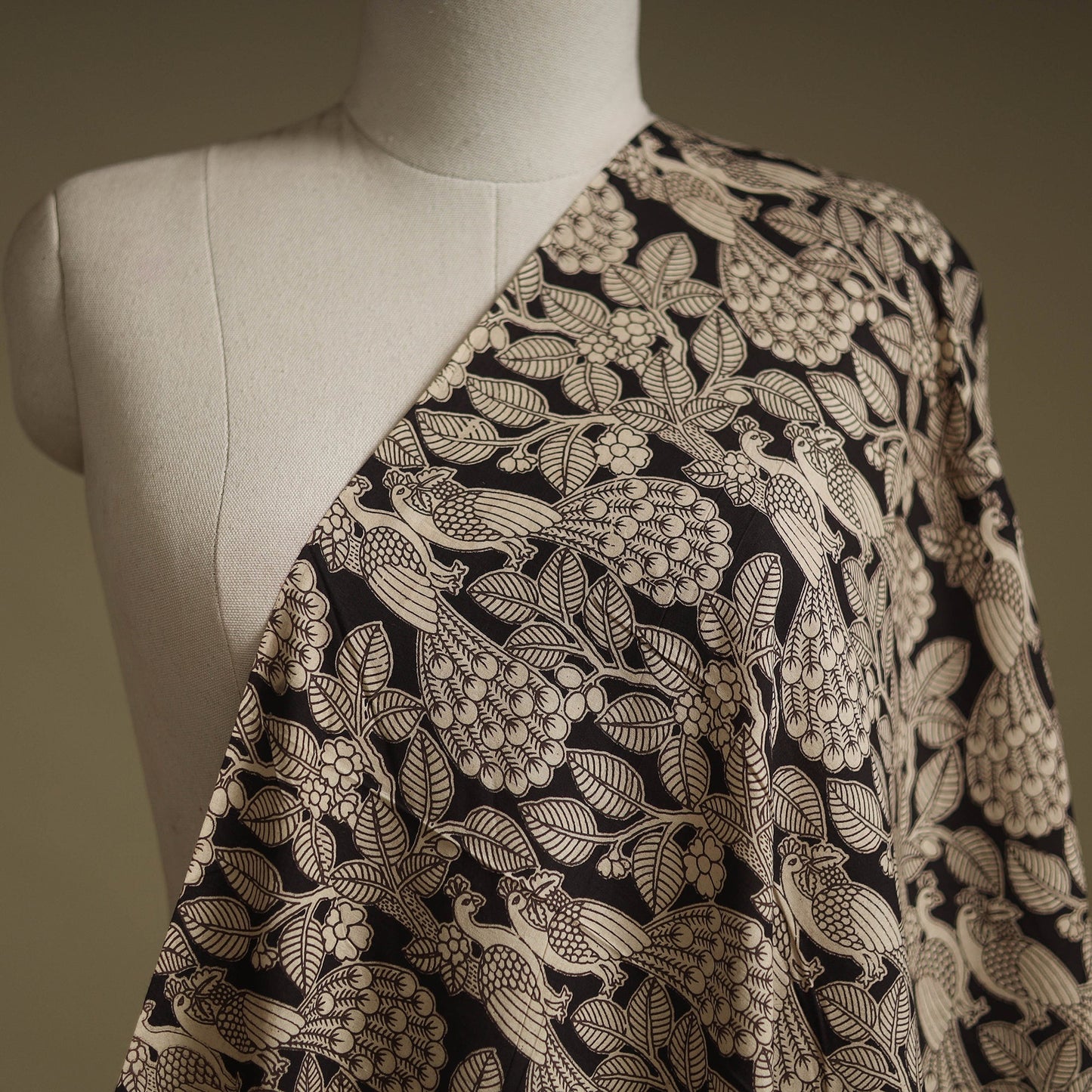 Printed cotton kalamkari fabric 23 - handcrafted