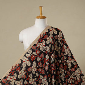 Black - printed cotton kalamkari fabric 26 - handcrafted