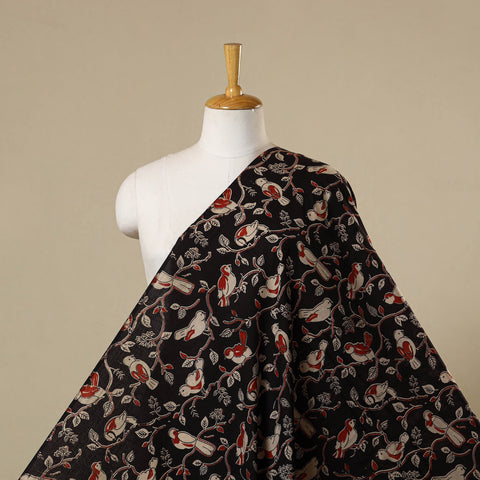 Black - printed cotton kalamkari fabric 27 - handcrafted