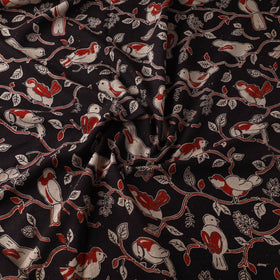 Black - printed cotton kalamkari fabric 28 - handcrafted