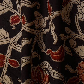 Black - printed cotton kalamkari fabric 30 - handcrafted