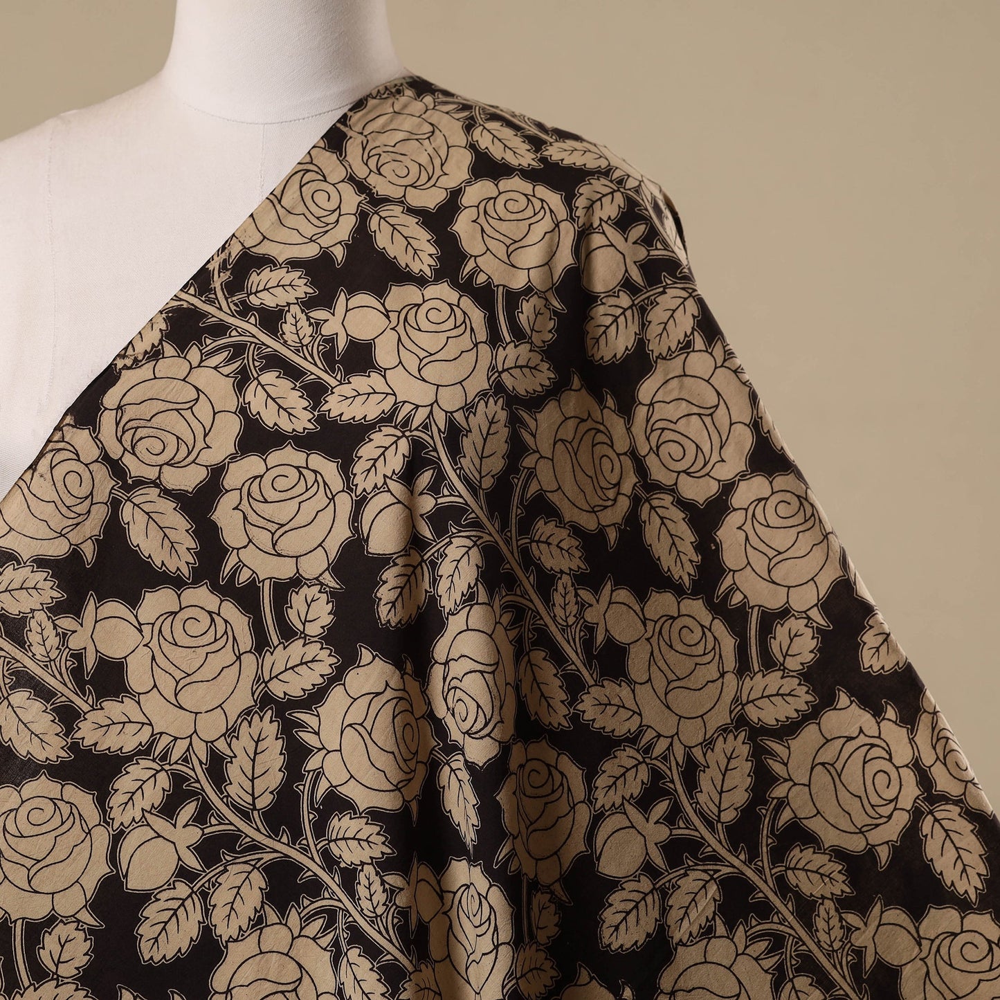 Printed cotton kalamkari fabric 30 - handcrafted