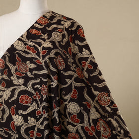 Black - printed cotton kalamkari fabric 30 - handcrafted