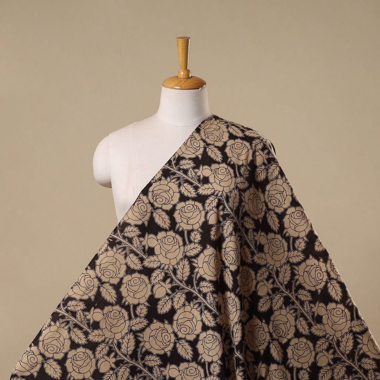 Printed cotton kalamkari fabric 30 - handcrafted