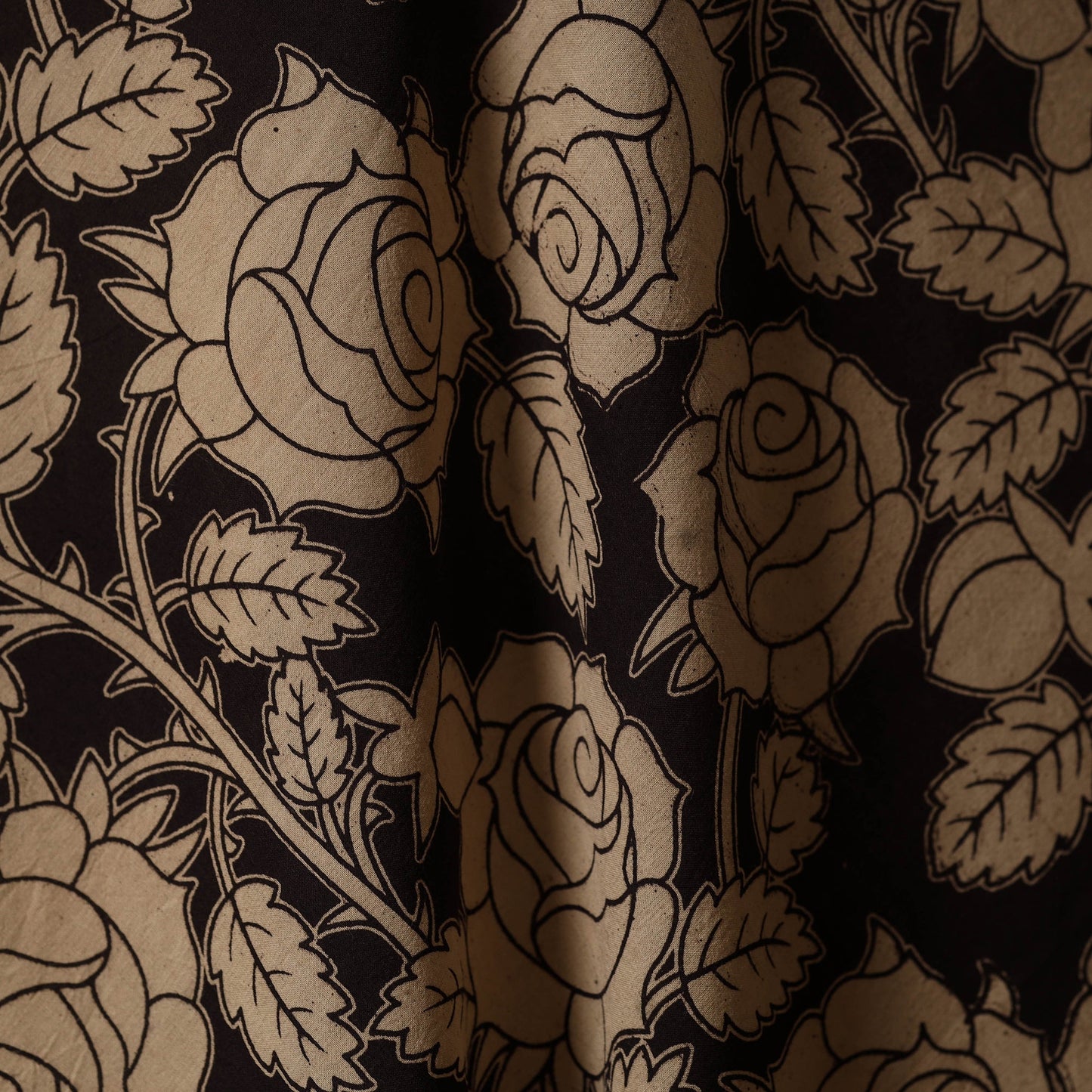 Printed cotton kalamkari fabric 30 - handcrafted