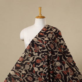 Black - printed cotton kalamkari fabric 30 - handcrafted