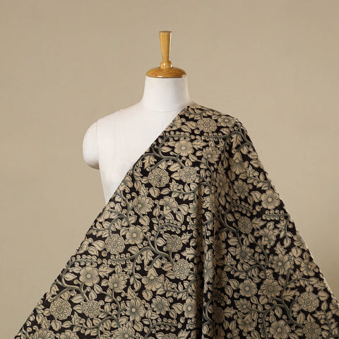 Black - printed cotton kalamkari fabric 33 - handcrafted