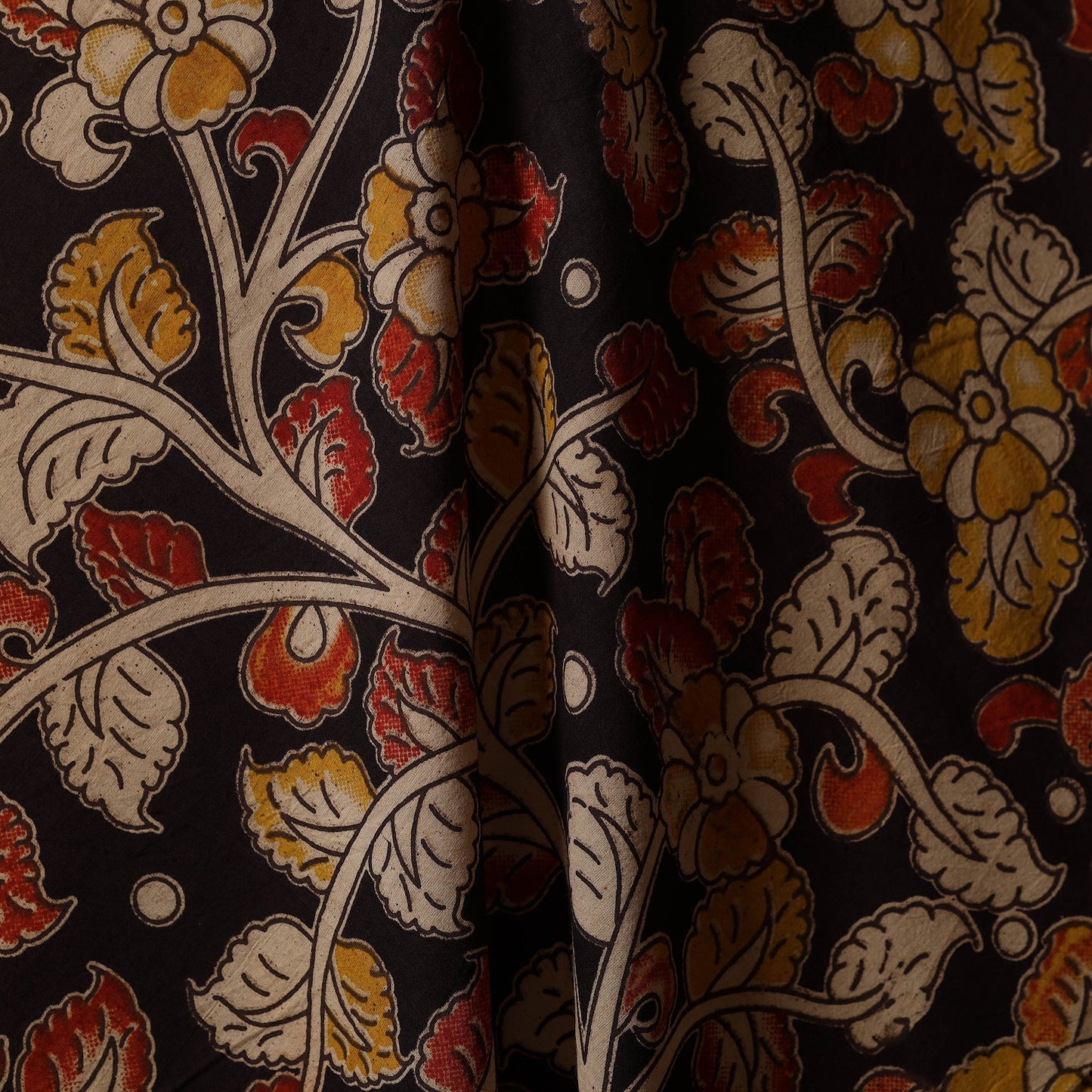 Printed cotton kalamkari fabric 36 - handcrafted