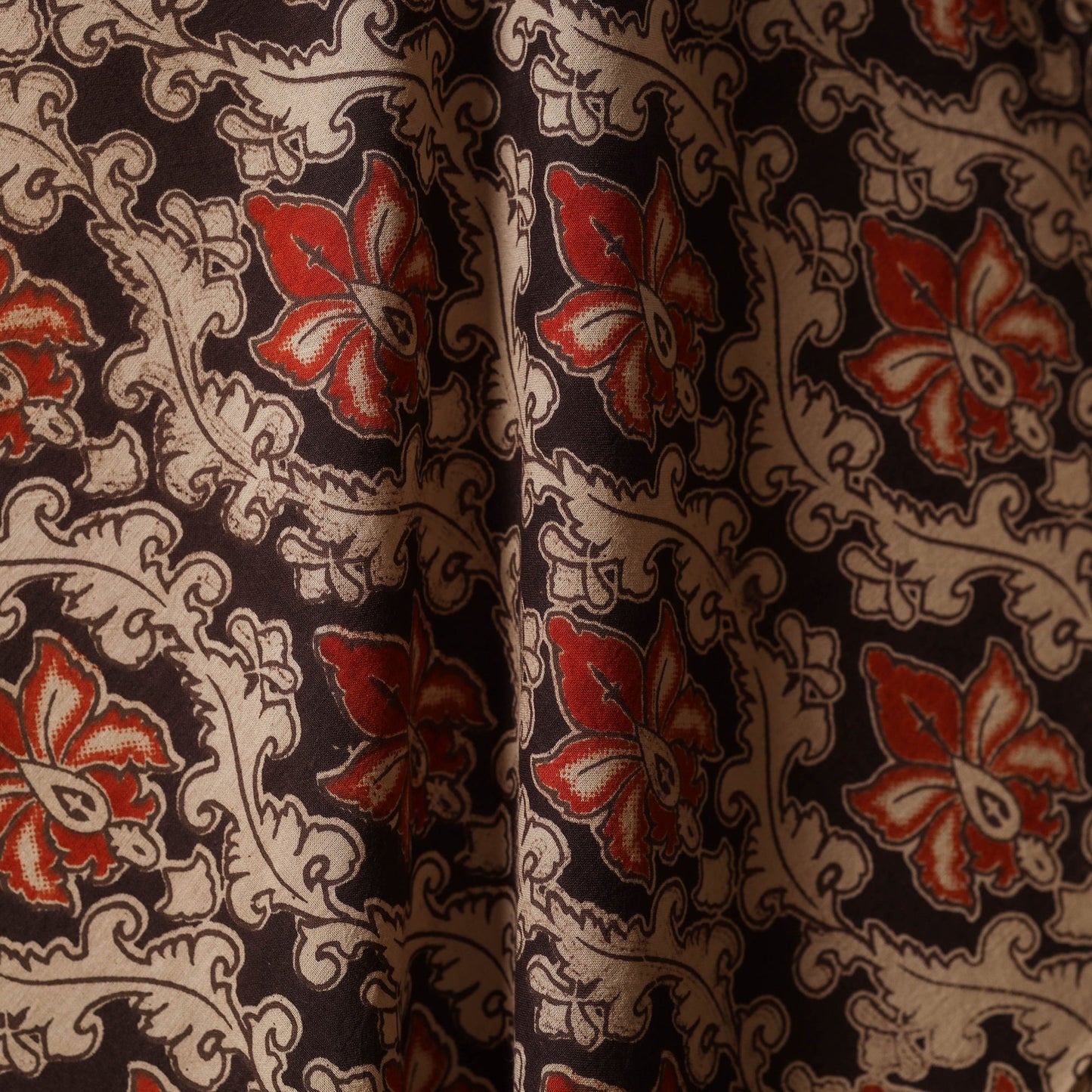 Printed cotton kalamkari fabric 42 - handcrafted