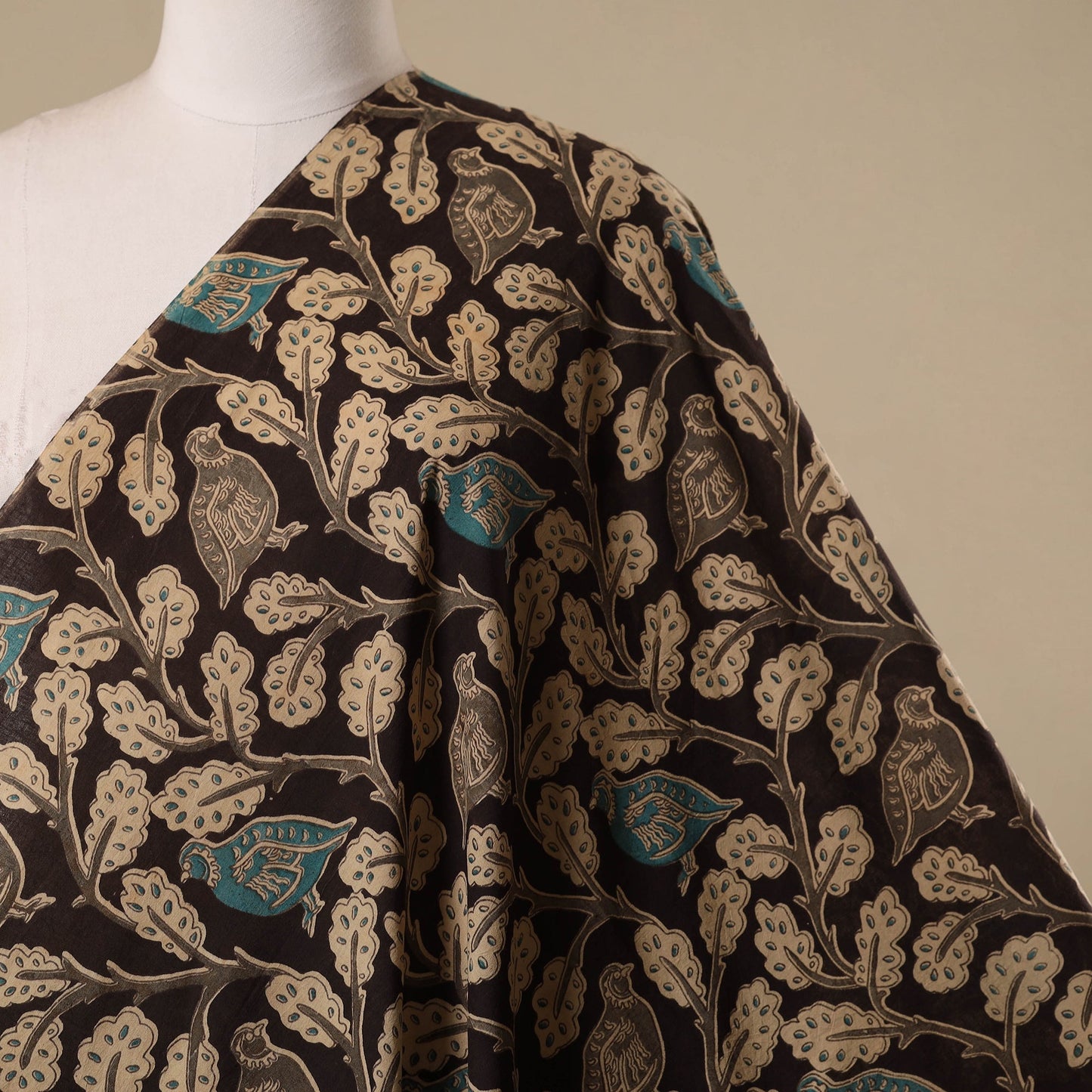 Printed cotton kalamkari fabric 43 - handcrafted