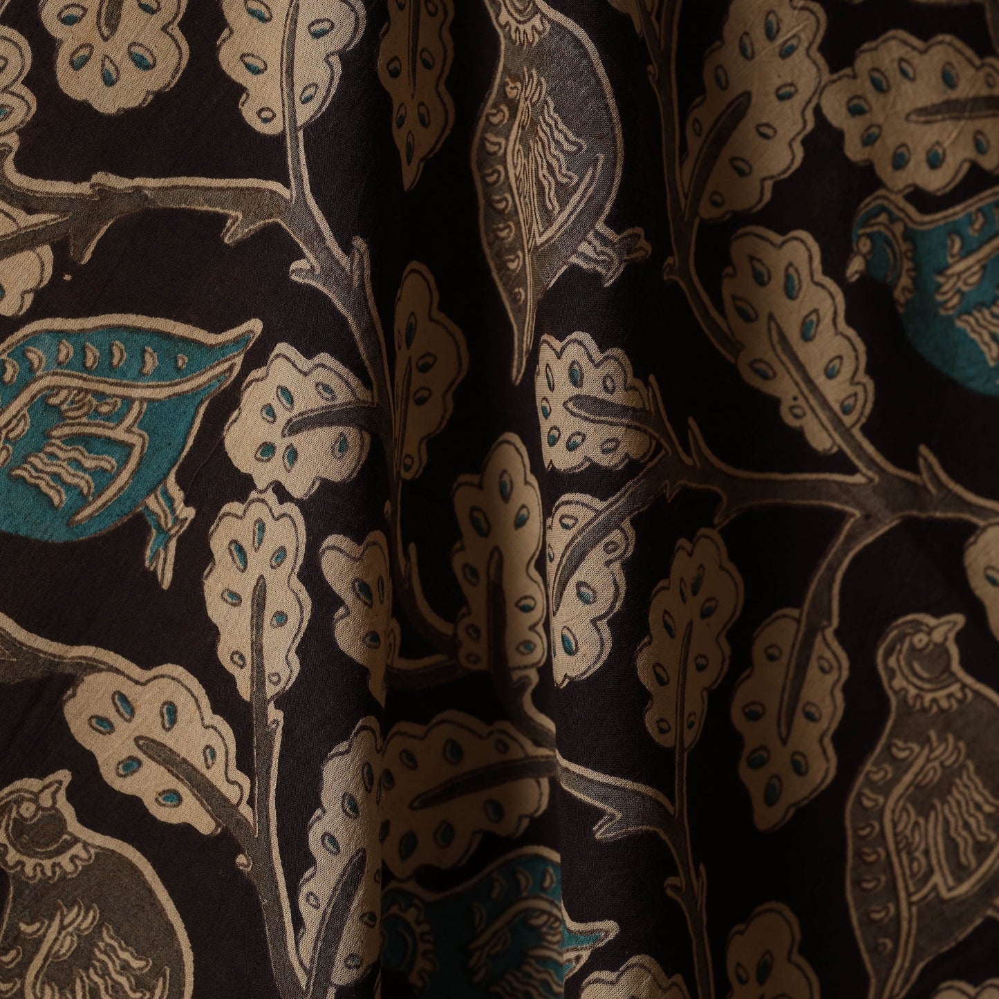 Printed cotton kalamkari fabric 43 - handcrafted